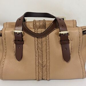 Cole Haan Leather Tan Satchel Brown Handle